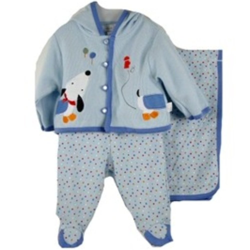 Baby Boys 3-pc Puppy Blanket Set
